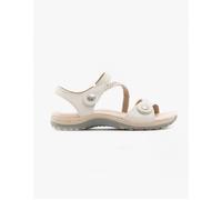 Free Spirit MALIBU Womens Leather Touch Fasten Sandals Sand White - UK 4