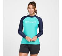 FREESPIRIT Women's Long Sleeve Rash Vest, UPF 40+ Sun Protection, Quick-Drying Stretch Fabric, Slim Fit, for Watersports, Surfing, SUP (Green, 12)