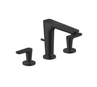 Freestanding 2 Handle Basin Tap Axor Citterio C 3-hole, with pull-out waste fitting, Cubic cut, 125 Black Mat 49061670