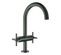 Freestanding 2 Handle Basin Tap Grohe Atrio L sizecross handle Brushed Hard Graphite