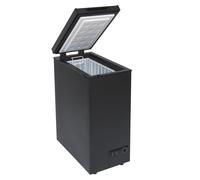 SIA CHF60B Black Chest Freezer with Removable Wire Basket, 53L Slimline Compact Freestanding Freezer, 36cm Wide, Adjustable Temperature Control, E Rated, 2 Years Parts And Labour Guarantee