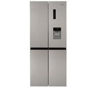 Willow WSBES4MDX 415L Freestanding American Style Fridge Freezer with Total No Frost, 4 Doors, Adjustable Thermostat, Water Dispenser, Mark-Proof Finish - Stainless Steel