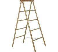 Freestanding Bamboo Towel Holder with 8 Rails - Natural Wooden Bathroom Towel Stand, Drying & Storage Rack, Clothes or Blanket Ladder for Bedroom & Bathroom - 140cm Height × 57cm Width