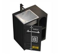 Freestanding Basin 27.5 Inch Bathroom Vanity, Freestanding Cabinet with Stainless Steel Sink, Industrial Style Metal Unit Undermount with Open Storage(Black)