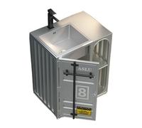 Freestanding Basin 27.5 Inch Bathroom Vanity, Freestanding Cabinet with Stainless Steel Sink, Industrial Style Metal Unit Undermount with Open Storage(Silver)