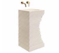 Freestanding Basin Rea Travena Square Beige, Stone Imitation, Artificial Stone