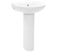 vidaXL Freestanding Basin with Pedestal Ceramic White 520x440x190mm Wash Sink
