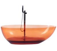 Beliani Freestanding Bathtub Blancarena 1700 X 780 mm Light Red