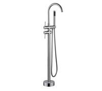 freestanding bath shower mixer tap gooseneck shower head and hose set for bath taps swivel single lever brass,chrome