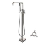 Freestanding Bath Tap, Bath Shower Mixer Tap, Vertical High-Flow Hot and Cold Mixed Water Tank Side Faucet Shower Set(Brushed Silver)