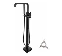 Freestanding Bath Tap, Bath Shower Mixer Tap, Vertical High-Flow Hot and Cold Mixed Water Tank Side Faucet Shower Set(Matte Black)