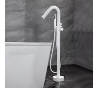 Freestanding Bath Tap & Shower Filler Mixer2 Mode Floor Faucet with 3 Button Design for Elegant Bathroom Upgrade & Easy Installation