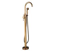 Freestanding Bath Taps Floor Mounted Bathtub Faucet All copper Antique Bathroom Mixer Tap Set with Hand Shower Hot and Cold Water Mixing Valve