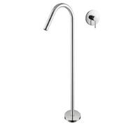 Freestanding Bath Taps Floor Mounted Chrome Concealed Single Lever Floor Standing Bath Tap Hot and Cold,Chrome Plated LWX