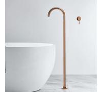 Freestanding Bath Taps - Floor Mounted Gooseneck Concealed Faucet for Free Standing Bathtubs Stylish Rose Gold Finish Modern Bathroom Fixture