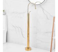 Freestanding Bathroom Basin Mixer TapSingHandHot & Cold Floor Mounted Bath Tap with 360° Rotating Spout for Modern Sinks and Baths