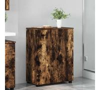 Freestanding Bathroom Cabinet Smoked Oak 60x35x80cm Engineered Wood Metal 2-Door
