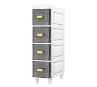 Freestanding Bathroom Floor Cabinet with Doors, Slim Space Saving Storage Organizer for Small Spaces, Bedroom and Living Room