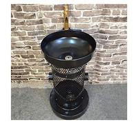 Freestanding Bathroom Sink Art Hotel Home Modern Bathroom Single Vanity Unit,Free Standing Vanity Unit With Basin Storage Furniture With Faucet And Drain 17.7 X,Bronze,With mi，Black Without mirror