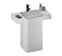 Freestanding Bathroom Vanity with Slate Countertop and Ceramic Sink, Modern Minimalist with Square Basin, Faucet/Drain/Inlet Pipe/Angle Valve for Indoor and Outdoor(80)