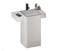 Freestanding Bathroom Vanity with Slate Countertop and Ceramic Sink, Modern Minimalist with Square Basin, Faucet/Drain/Inlet Pipe/Angle Valve for Indoor and Outdoor(60cm)