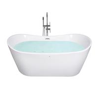 Beliani Freestanding Bathtub ANTIGUA 1600 x 760 mm White, White