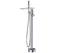Freestanding Bathtub Faucet, 2-Function Waterfall Mixer Tap with Adjustable Handle, Hot and Cold, Easy Install Ceramic Valve for Bathroom