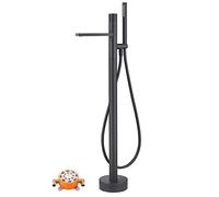 Freestanding Bathtub Faucet Brass Freestanding Tub Faucet with Handheld Shower Floor Mounted Faucets with Shower Hose Floor Mounted Bathtub Faucet with Embedded Box Floor Mounted Tub Tap,Chrome (Svar