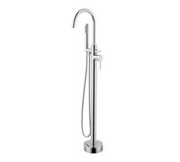 Freestanding Bathtub Faucet - High Flow Shower Filler with Swivel Gooseneck Spout & Handheld Sprayer - Chrome Floor Mount Tub Faucet for Modern Bathrooms