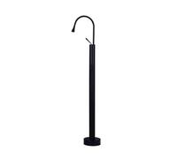 Freestanding Bathtub Faucet with 360° Swivel Gooseneck Spout, Single Handle Brass Bath Mixer Tap for Modern Bathroom - Elegant Black Finish