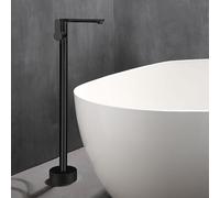 Freestanding Bathtub Faucet with Single Handle 360° Rotation High Flow Rate Stylish Black Bath Tap for Modern Bathrooms
