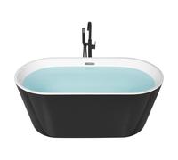 Beliani Freestanding Bathtub Havana 1700 X 730 mm Black/ White