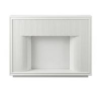 Freestanding Beech Wood Modern Fireplace Mantel with Fluted Panels and Smooth White Finish Decorative