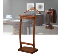 Freestanding Belt Holder & Mens Valet Stand - Modern Wooden Clothes Hanger with Trouser Bar Multifunctional Shelf for Suits & Trousers - Ideal for Office & Living Room