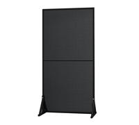 Freestanding Black Pegboard Display Stand on Casters - Versatile Floor-Standing Retail for Shops Markets and Home Use with Support Feet