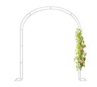Freestanding Black Stainless Steel Garden Arch 2.2m High x 2.4m Wide Durable Metal Structure for Climbing Plants Flowers & Outdoor Decor Support