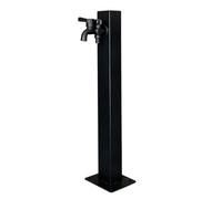 Freestanding Black Yard Hydrant, Outdoor Water Faucet with Sprinkler Head, Vertical Floor Mount Stainless Steel Garden Column Tap for Watering/Irrigation/Patio Cleaning/Car Wash