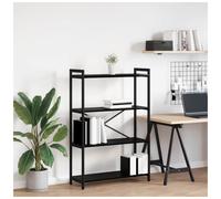 Freestanding Bookshelf Black Oak 80x30x120cm Engineered Wood Tiered 60kg Indoor