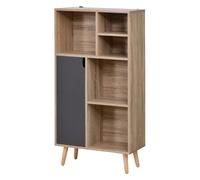 Freestanding Bookshelf Living Room Bookcase Storage Cabinet with 5 Shelves and Door Cupboard for Home Office