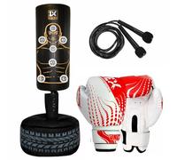 Freestanding boxing Bag, Kids free standing Punching Bag, 3FT Self Standing punch Bag for juniors Practicing boxing, to engage in physical activity. (Black/RED)