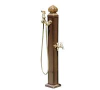 Freestanding Brass Outdoor Faucet, Retro Garden Hose Holder, Winter-Resistant Vertical Water Column, Durable Yard Hydrant
