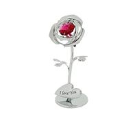 Freestanding Chrome Plated Rose & Heart Ornament - Gift ideas | Girlfriend | Wife | Partner | Valentine's day | Christmas | Birthday | Anniversary