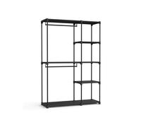 Freestanding Closet Organiser, Black / 43 x 124 x 182 cm
