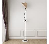 Freestanding Coat Rack with 6 Hooks - Stylish Hat and Coat Hanger for Entryway Hallway Perfect for Coats Bags and Handbags - and Space-Saving Design