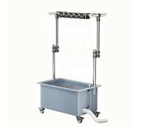 Freestanding Commercial Mop Sink Plastic Mop Sink With Drain Outlet Equipped With Mop Storage Rack For Laundry Utility Sinks, Shopping Malls, Hospitals,schools(Grey,6 mop hooks)