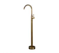 Freestanding Copper Bathtub FaucetRetro 360° Rotating Spout Single Handle Hot & ColMixer Floor Mount No Drill Installation Elegant Bathroom Upgrade