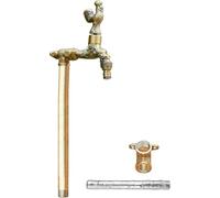 Freestanding Copper Garden Faucet with Frost Protection 60cm 24in Vertical Cylinder Outdoor Water Tap for Efficient Irrigation and Watering