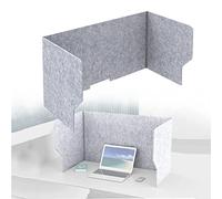 Freestanding Desk Privacy Panel - 3-Sided Sound Dampening Dividers for Office - 1 Piece Grey Partition for Enhanced Focus and Productivity