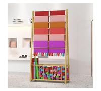 Freestanding Display Holder Rack for Wrapping Paper, Sewing Fabric, Scarf, Ribbons - Double Sided Multi-Tier Crafts Dispenser Organizer Shelf for Ribbons, Cellophane, Vinyl Rolls