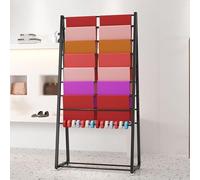 Freestanding Display Holder Rack for Wrapping Paper, Sewing Fabric, Scarf, Ribbons - Double Sided Multi-Tier Crafts Dispenser Organizer Shelf for Ribbons, Cellophane, Vinyl Rolls